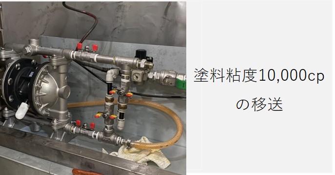 10,000mpa・s 高粘度塗料の移送